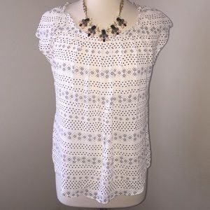 NWT LC Lauren Conrad Pleated Neck Blouse